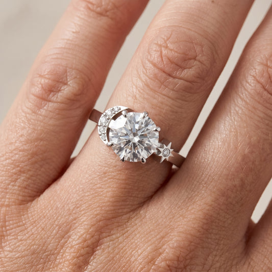 Selene Moon Solitaire Round Diamond Engagement Ring in White Gold - lifestyle.jpg