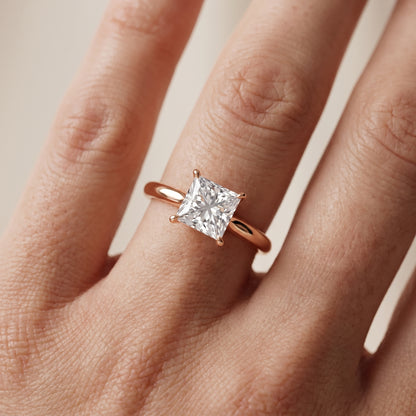 Kalia Knife Edge Solitaire Princess Diamond Engagement Ring in Rose Gold - lifestyle.jpg