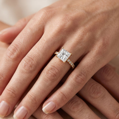 Elara Scalloped Pavé Princess Diamond Engagement Ring in Silver - lifestyle.jpg