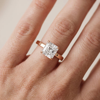 Kaia Solitaire Radiant Diamond Ring in Rose Gold - lifestyle.jpg