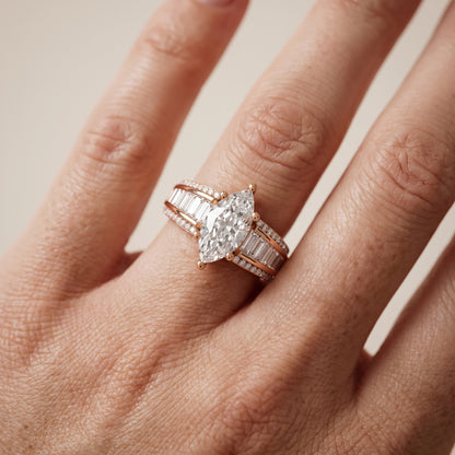 Halle Channel Set Baguette Accent Marquise Diamond Engagement Ring in Rose Gold - lifestyle.jpg
