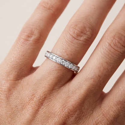 Juniper Classic Pavé Round Diamond Eternity Band in White Gold - lifestyle.jpg