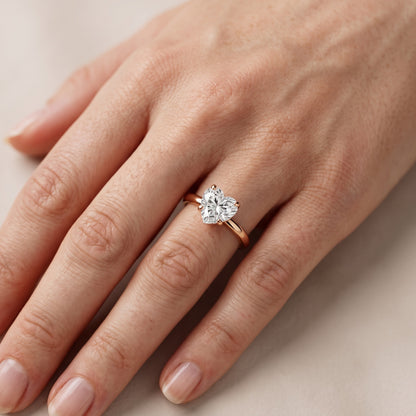 Charlotte Charm Solitaire Heart Diamond Engagement Ring in Rose Gold - lifestyle.jpg