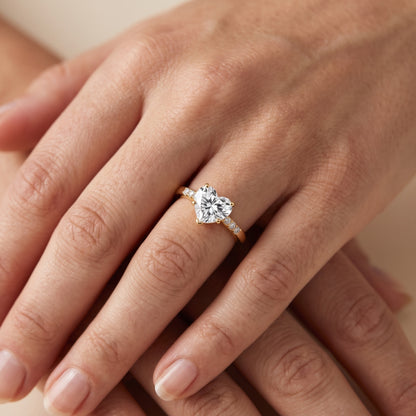 Eugenie Flush-Set Heart Diamond Engagement Ring in Yellow Gold - lifestyle.jpg
