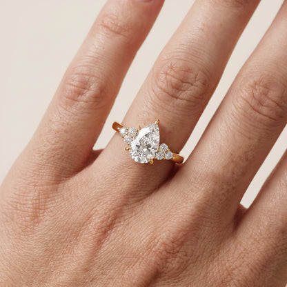 Anya Sidestone Cluster Pear Diamond Ring in Yellow Gold - lifestyle.jpg