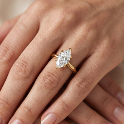 Lowell Hidden Halo Milgrain Marquise Diamond Engagement Ring in Yellow Gold - lifestyle.jpg