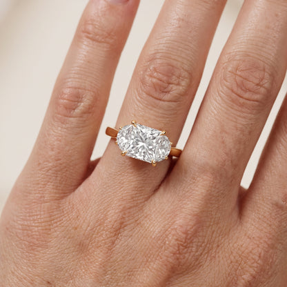 Romy Three-Stone Princess Diamond Engagement Ring in Yellow Gold - lifestyle.jpg