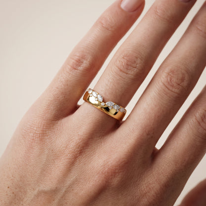 Adeline Dome Marquise & Round Diamond Wedding Band in Yellow Gold - lifestyle.jpg