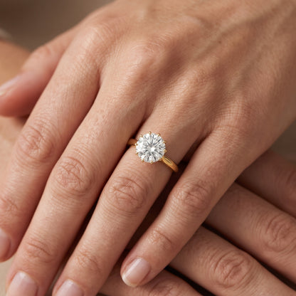 Laila Solitaire Cathedral Round Diamond Engagement Ring in White Gold - lifestyle.jpg