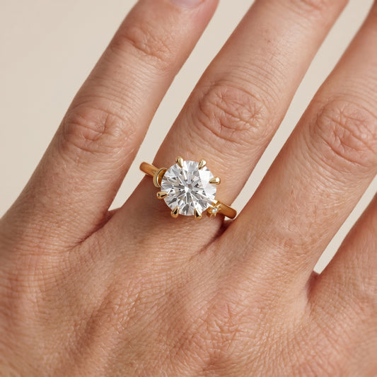 Helia Solitaire Round Diamond Engagement Ring in Yellow Gold - lifestyle.jpg