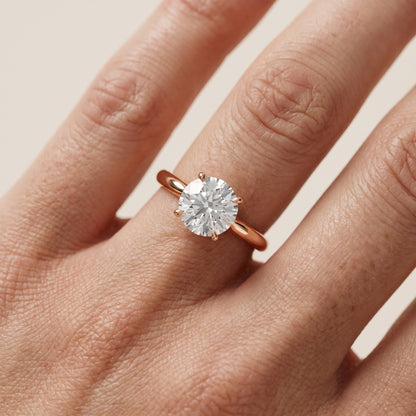 Kalia Knife Edge Solitaire Round Diamond Engagement Ring in Rose Gold - lifestyle.jpg