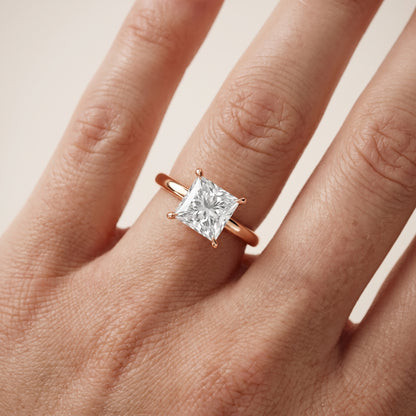 Lyla Petite Solitaire Princess Diamond Engagement Ring in Rose Gold - lifestyle.jpg