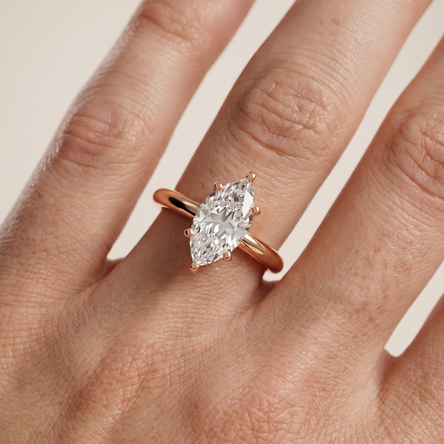 Wren Solitaire Marquise Diamond Ring in Rose Gold - lifestyle.jpg