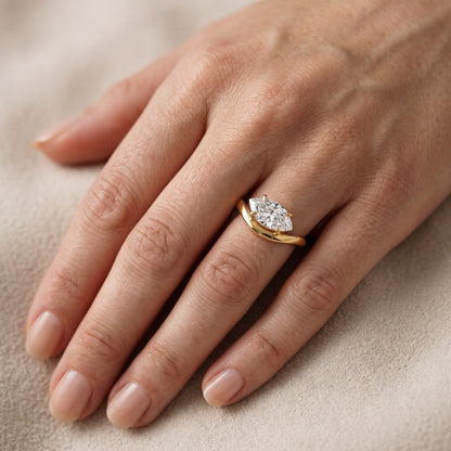 Katherine East-West Bypass Marquise Diamond Engagement Ring in Yellow Gold - lifestyle.jpg