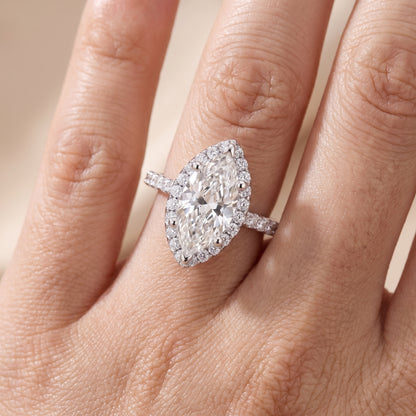 Sophie Halo Pavé Marquise Diamond Ring in Platinum - lifestyle.jpg