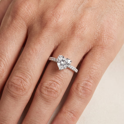 Violet Hidden Halo Pavé Heart Diamond Ring in Platinum - lifestyle.jpg