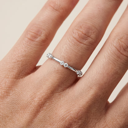 Penelope Claw Prong Round Diamond Wedding Band in Silver - lifestyle.jpg
