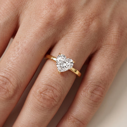 Kaia Solitaire Heart Diamond Ring in Yellow Gold - lifestyle.jpg