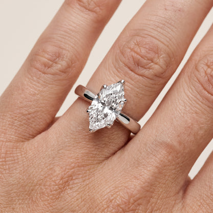 Lucia Solitaire Six-Prong Marquise Diamond Engagement Ring in White Gold - lifestyle.jpg