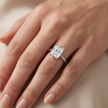 Arabella Six-Prong Solitaire Radiant Diamond Engagement Ring in Platinum - lifestyle.jpg