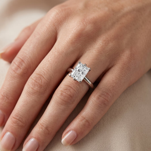 Arabella Six-Prong Solitaire Radiant Diamond Engagement Ring in Platinum - lifestyle.jpg