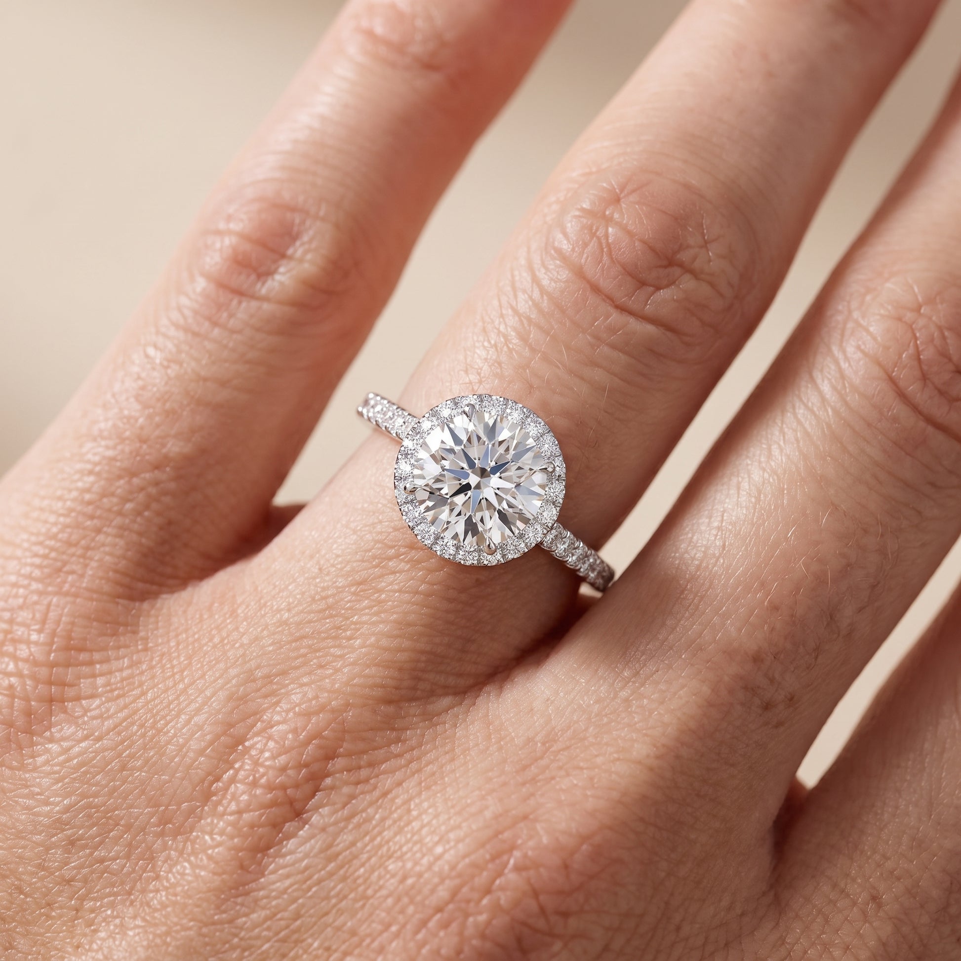 Willa Halo Micropavé Round Diamond Engagement Ring in Silver - lifestyle.jpg