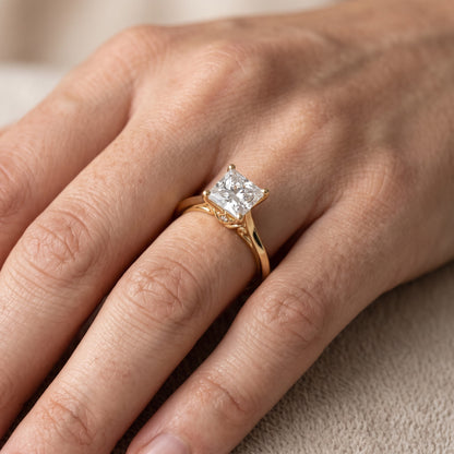 Isabel Knife Edge Princess Diamond Engagement Ring in Silver - lifestyle.jpg