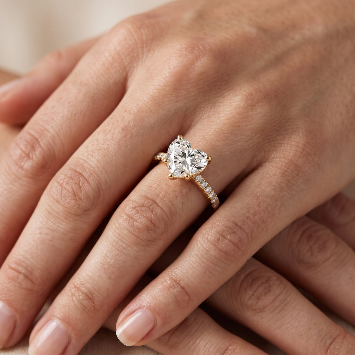Sanne Trellis Pavé Heart Diamond Engagement Ring in Silver - lifestyle.jpg