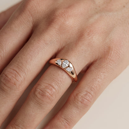 Beatrice Curved Contour Pear Diamond Wedding Band in Rose Gold - lifestyle.jpg