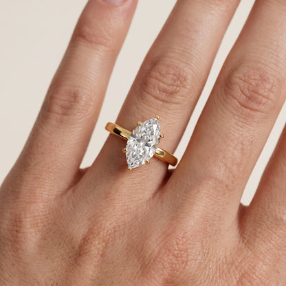 Liana Solitaire Claw Prong Marquise Diamond Engagement Ring in Yellow Gold - lifestyle.jpg
