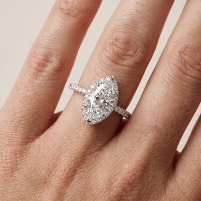 Alma Halo Pavé Marquise Diamond Ring in White Gold - lifestyle.jpg