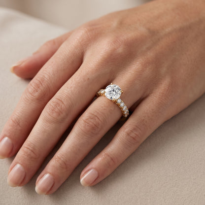 Heloise Statement Pavé Round Diamond Engagement Ring in Platinum - lifestyle.jpg