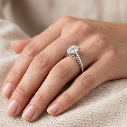 Iris Vintage Pear Diamond Engagement Ring in White Gold - lifestyle.jpg