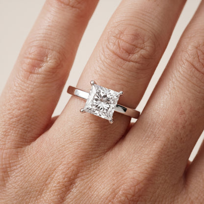 Kaia Solitaire Princess Diamond Ring in Silver - lifestyle.jpg