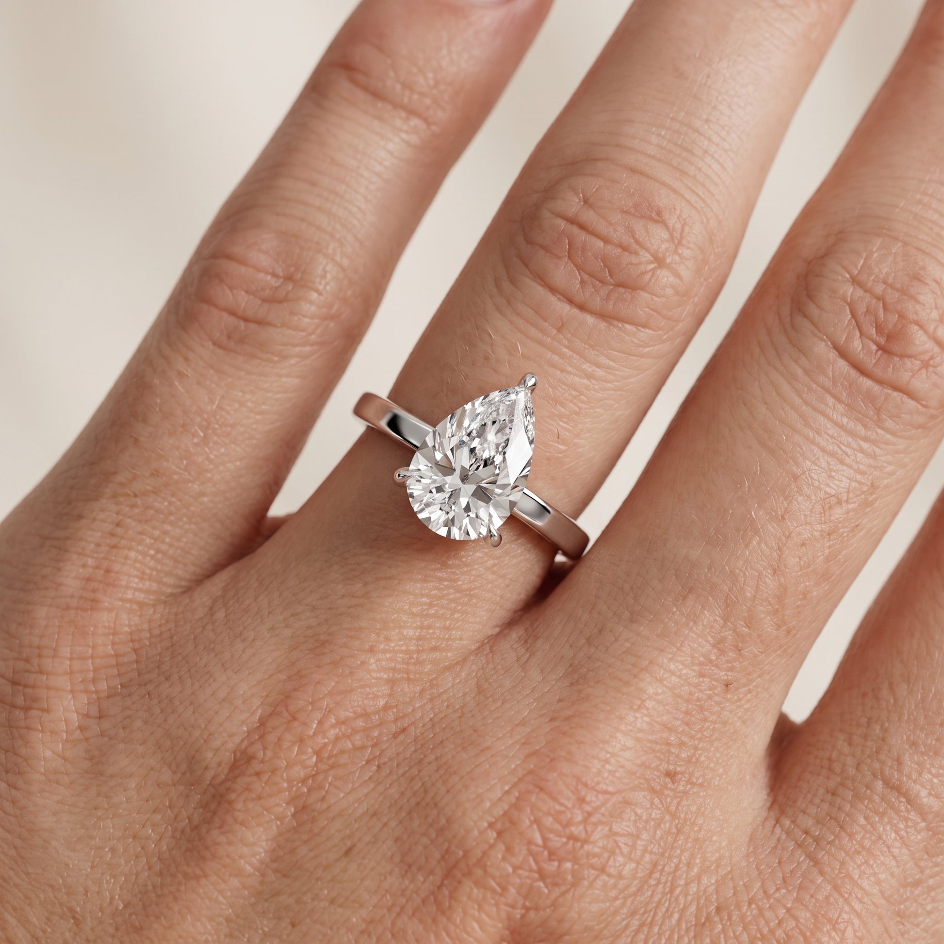 Kaia Solitaire Pear Diamond Ring in Platinum - lifestyle.jpg