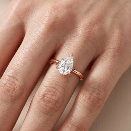 Amaya Hidden Halo Pear Diamond Ring in Rose Gold - lifestyle.jpg