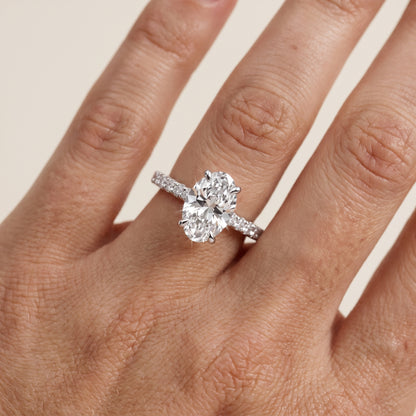 Maya Hidden Halo Pavé Oval Diamond Engagement Ring in Silver - lifestyle.jpg