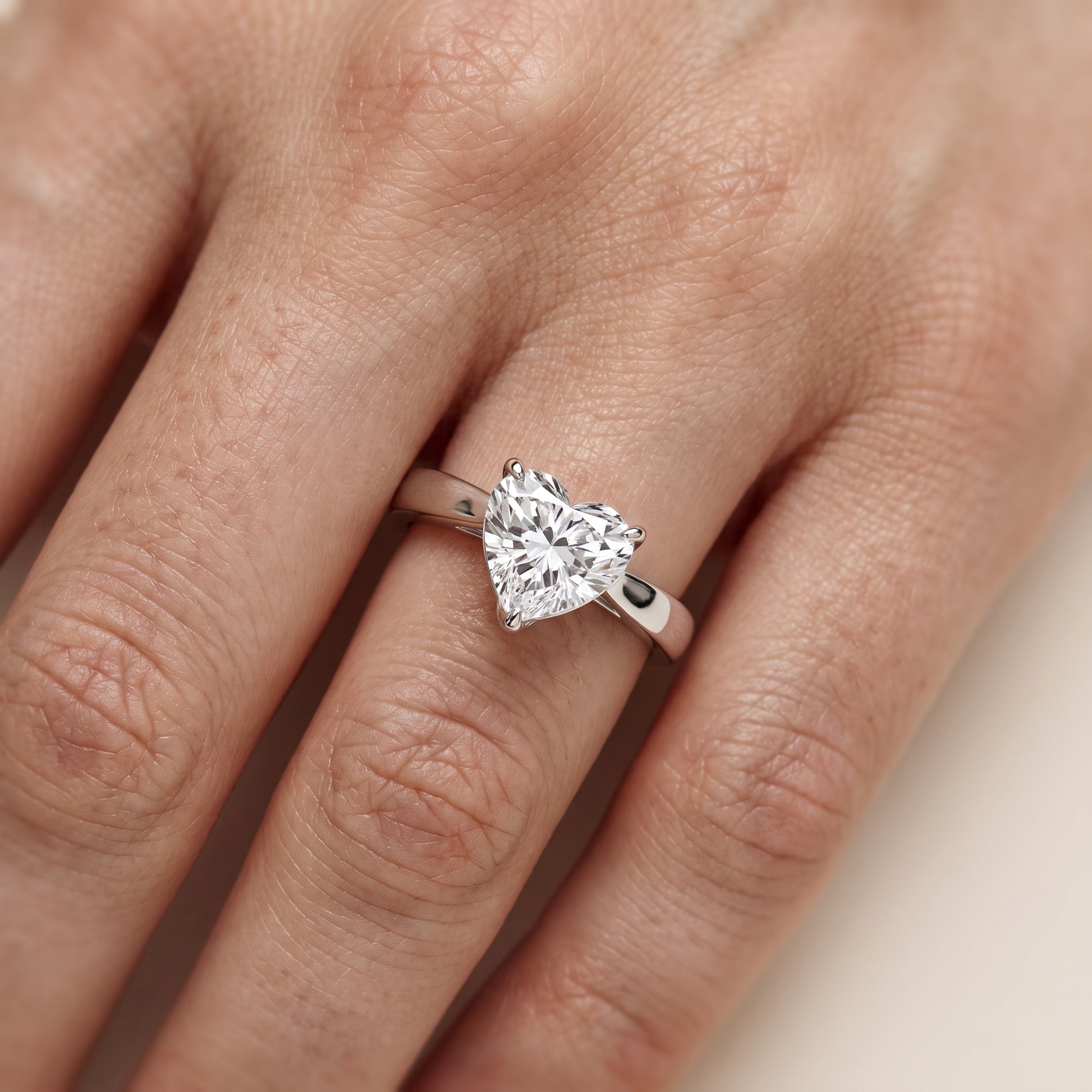 Lucia Solitaire Six-Prong Heart Diamond Engagement Ring in White Gold - lifestyle.jpg