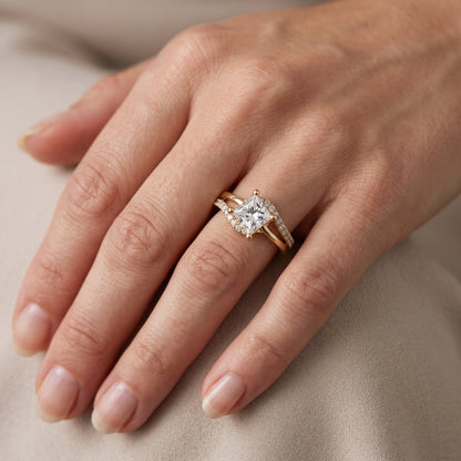 Stowe Bypass Pavé Princess Diamond Engagement Ring in Silver - lifestyle.jpg