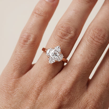 Romy Three-Stone Marquise Diamond Engagement Ring in Rose Gold - lifestyle.jpg