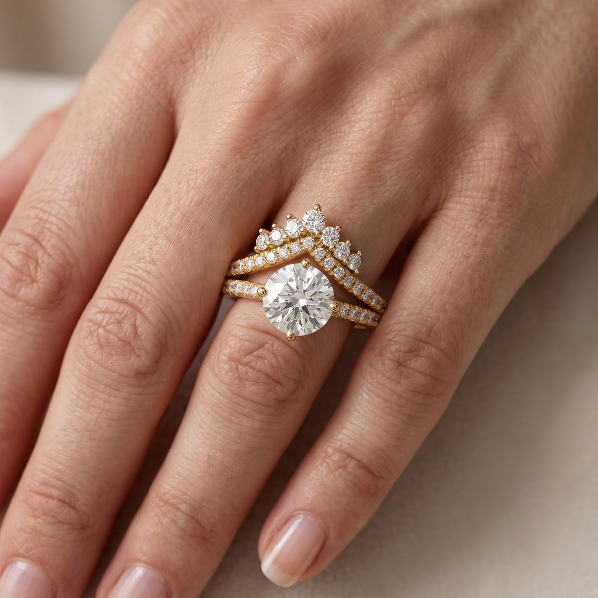 Annette Split Shank Pavé Round Diamond Engagement Ring in Platinum - lifestyle.jpg