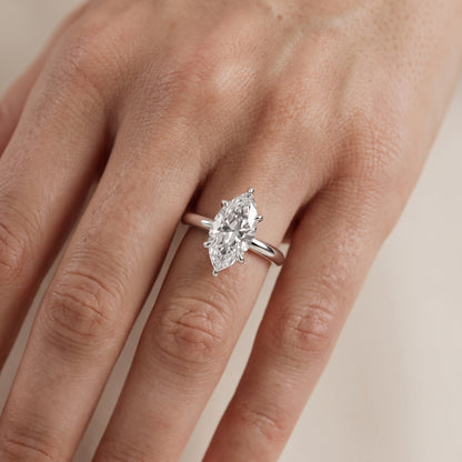 Amaya Hidden Halo Marquise Diamond Ring in White Gold - lifestyle.jpg