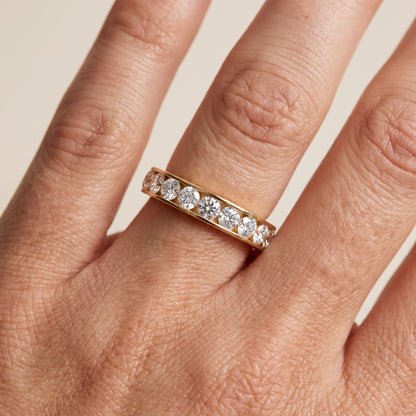 Oriana Channel Set Round Diamond Half Eternity Band in Yellow Gold - lifestyle.jpg