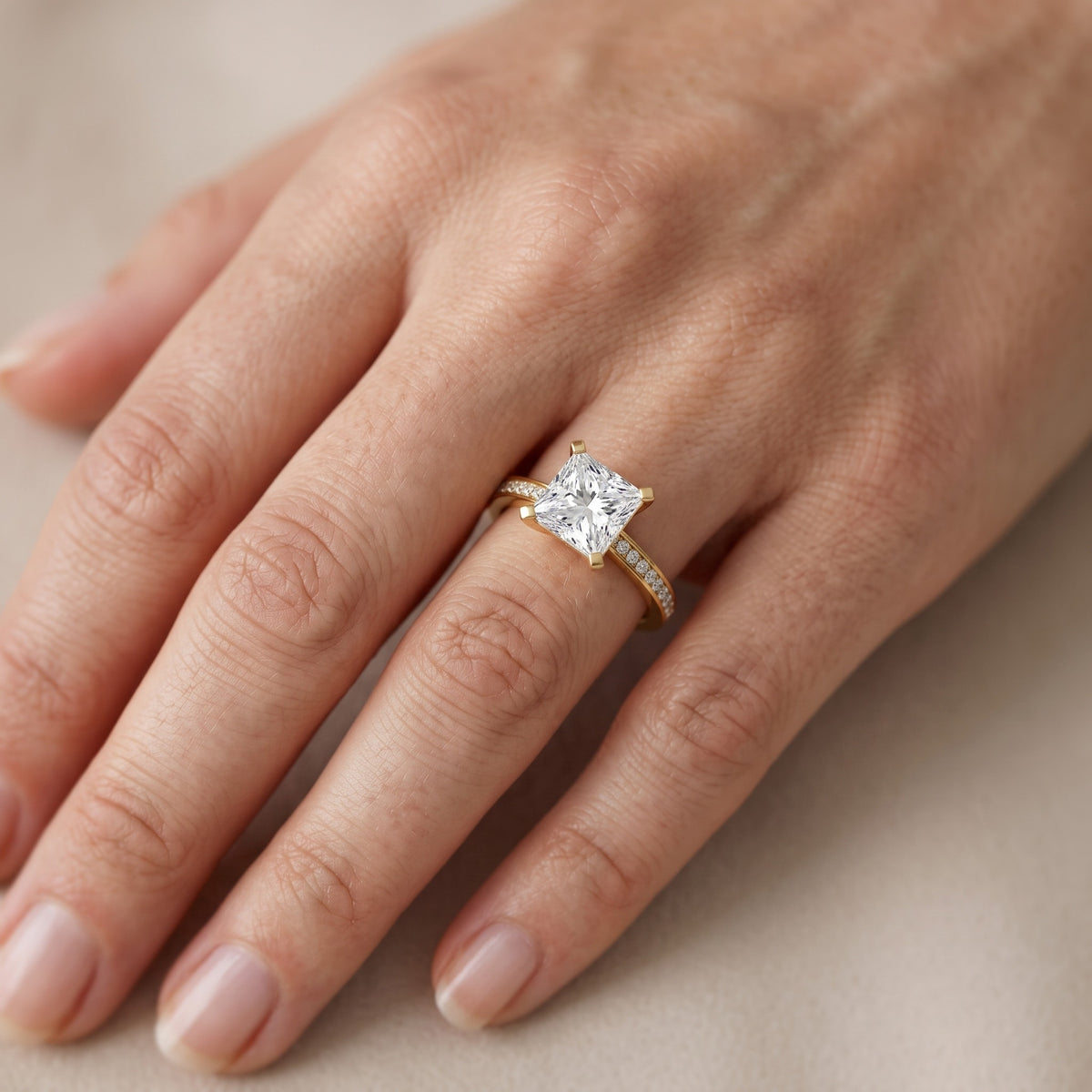 Carrie Cathedral Channel Set Princess Diamond Engagement Ring in Silver - lifestyle.jpg