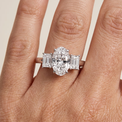 Zoe Three-Stone Oval Diamond Ring in White Gold - lifestyle.jpg