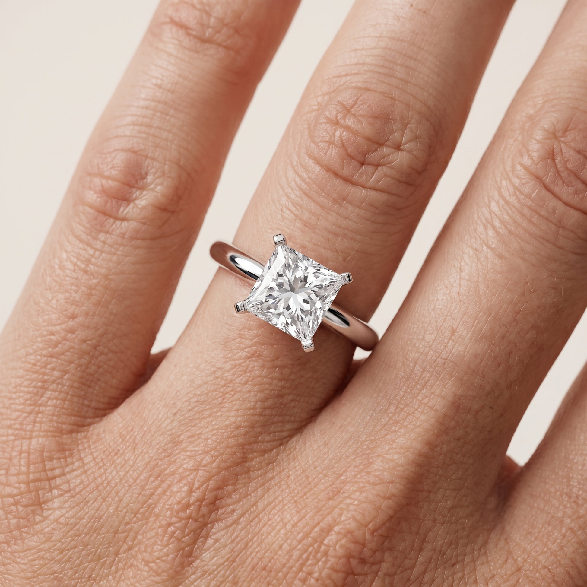 Wren Solitaire Princess Diamond Ring in Platinum - lifestyle.jpg