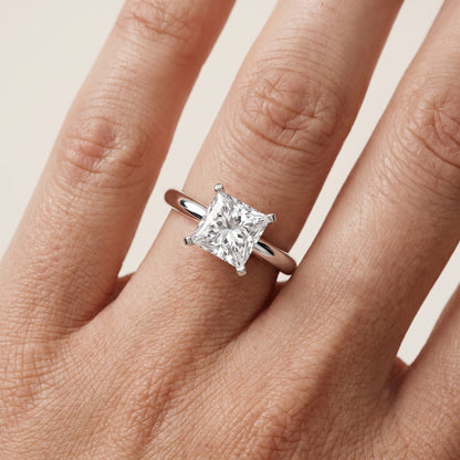Wren Solitaire Princess Diamond Ring in Platinum - lifestyle.jpg