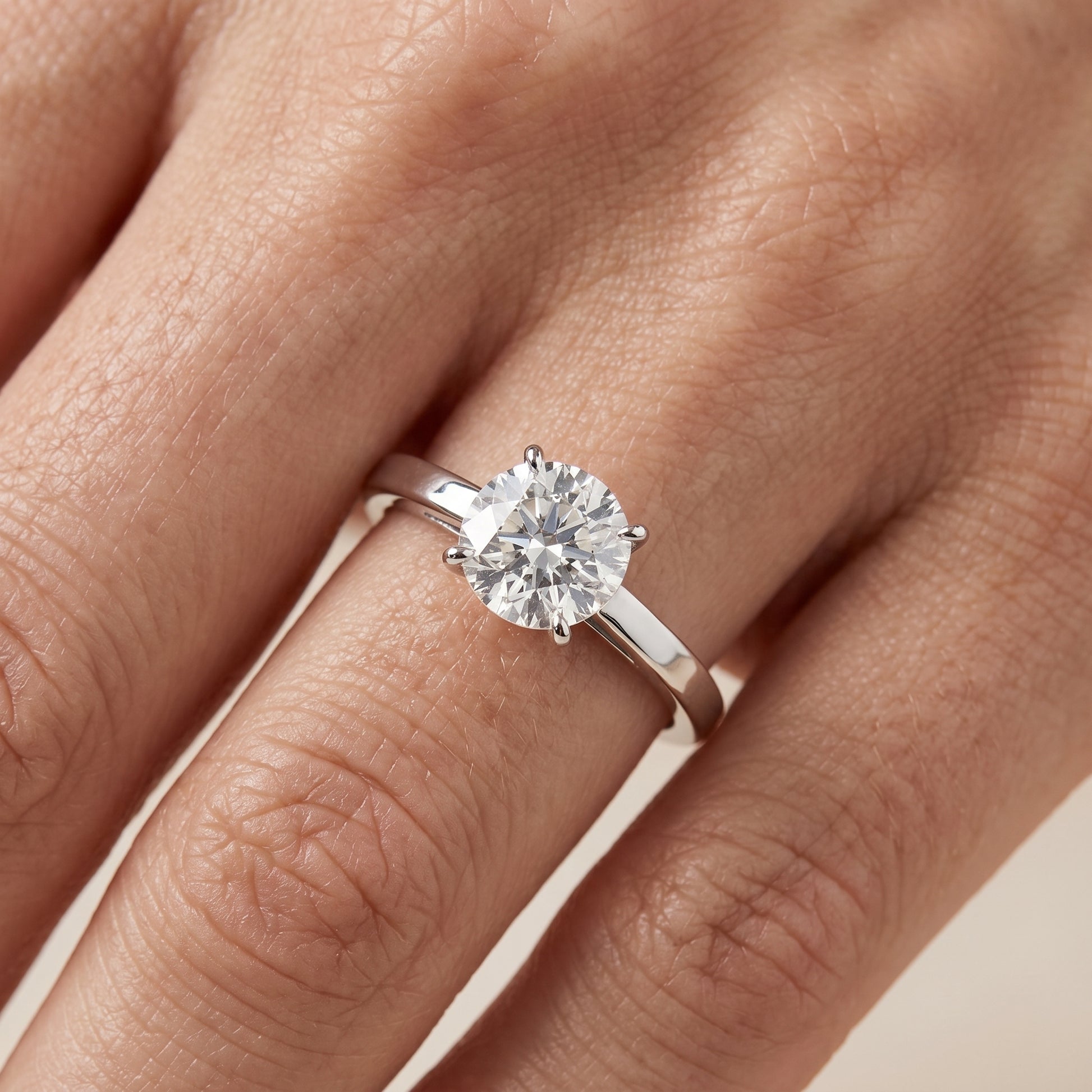 Kaia Solitaire Round Diamond Ring in White Gold - lifestyle.jpg