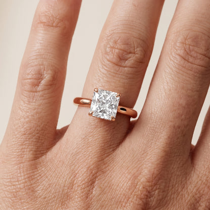 Mena Hidden Halo Radiant Diamond Engagement Ring in Rose Gold - lifestyle.jpg