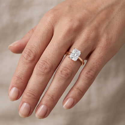 Kaia Solitaire Radiant Diamond Engagement Ring in Rose Gold - lifestyle.jpg